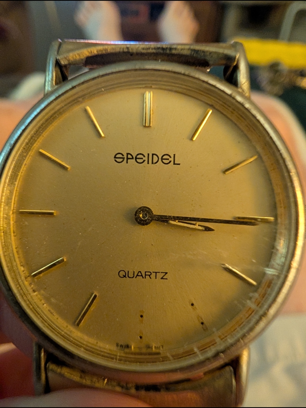 Speidel Gold-Tone Quartz Dress Watch - Gold Dial Brand New Battery In It